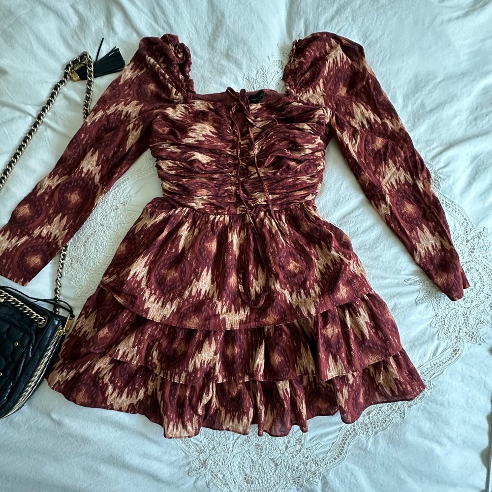 House of Harlow 1960 Ruffled Metallic Dress, Medium